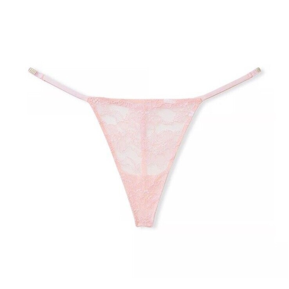 Victoria's Secret Very Sexy Shine Strap Lace V-String Panty XL Pretty Blossom